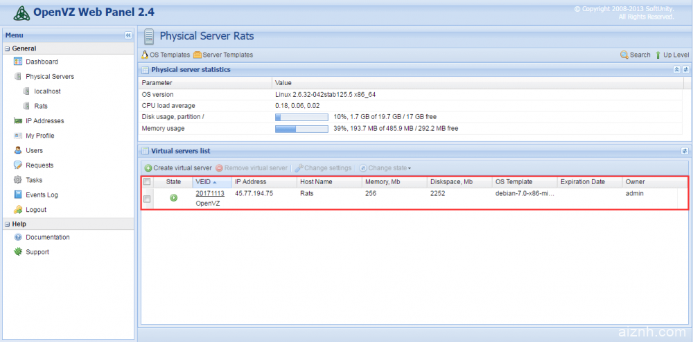 CentOS安装OpenVZ Web Panel，可以创建和管理VPS服务器