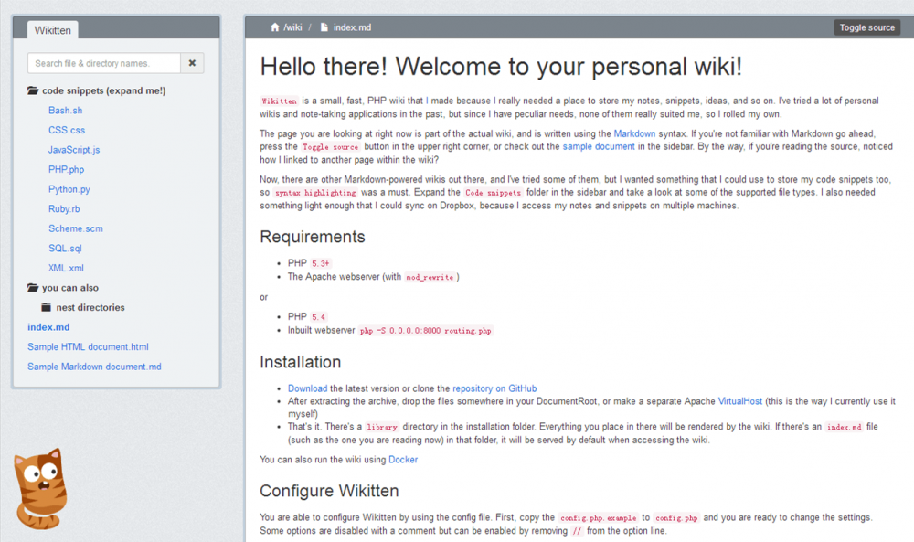 一款支持Markdown语法的Wiki知识管理系统：Wikitten搭建教程