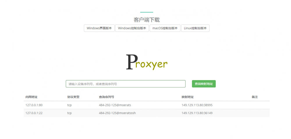 Proxyer：一款简单且带Web面板的内网穿透工具