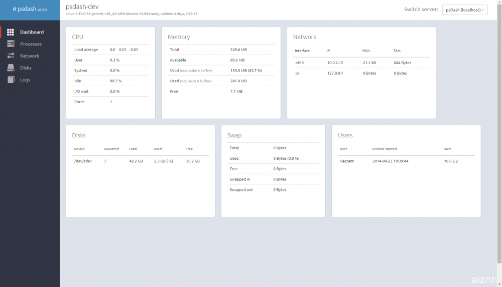 一个可以同时监控多个VPS服务器信息的面板：psdash安装教程