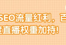 真SEO流量红利 百度直播权重加持 视频教程-爱站程序员基地