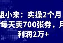 最新赚钱项目 实操 2 个月 每天卖 700 张券-爱站程序员基地